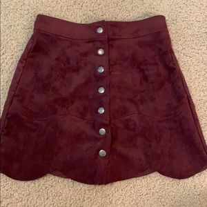 American Eagle Velvet Maroon Skirt